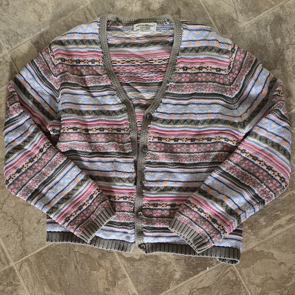 Vintage Eddie Bauer Multicolor Knit Sweater - Picture 2 of 4